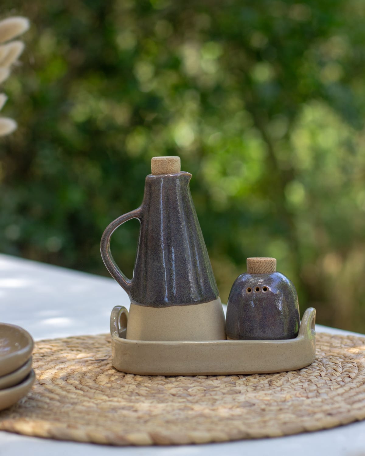 Set aceitera + salerito + bandejita